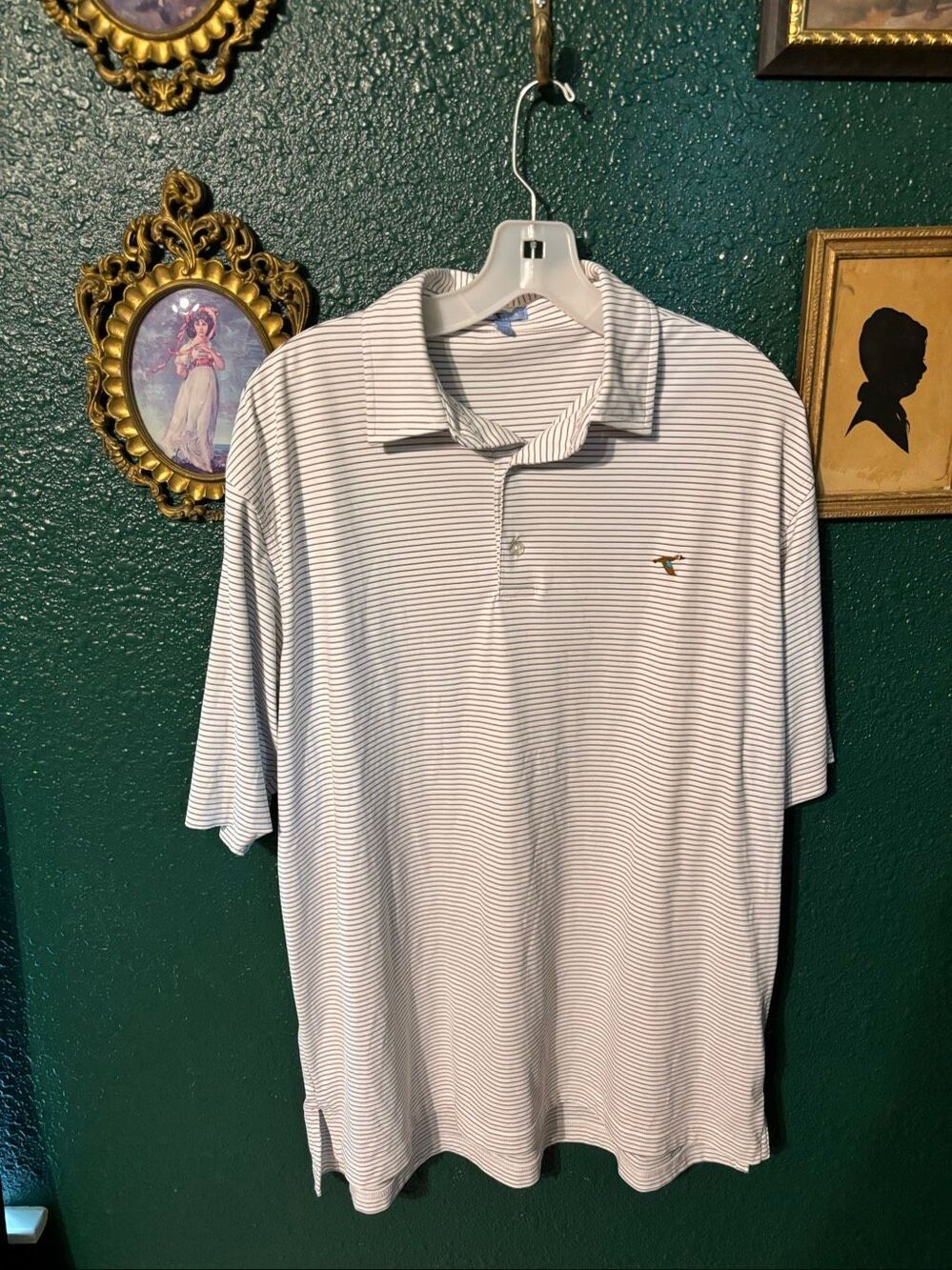 GenTeal Striped Performance Polo Shirt Blue Short Sleeve Mens XL